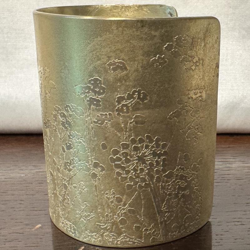 Croquet Border Brass Cuff, Wearable Art